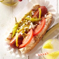 Chicago-style hot dogs