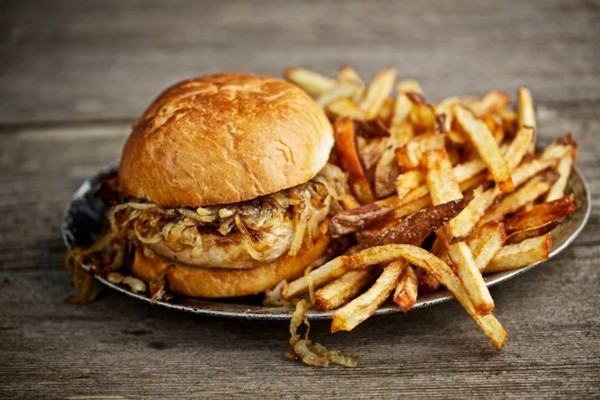 Chicago-style pork chop sandwiches