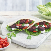 Chick pea, walnut and beetroot falafel