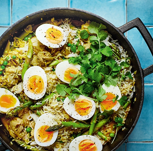 Chicken + asparagus kedgeree