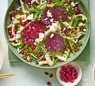 Chicken & beetroot lentil salad