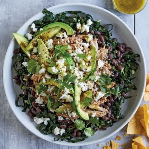Chicken & black bean kale salad