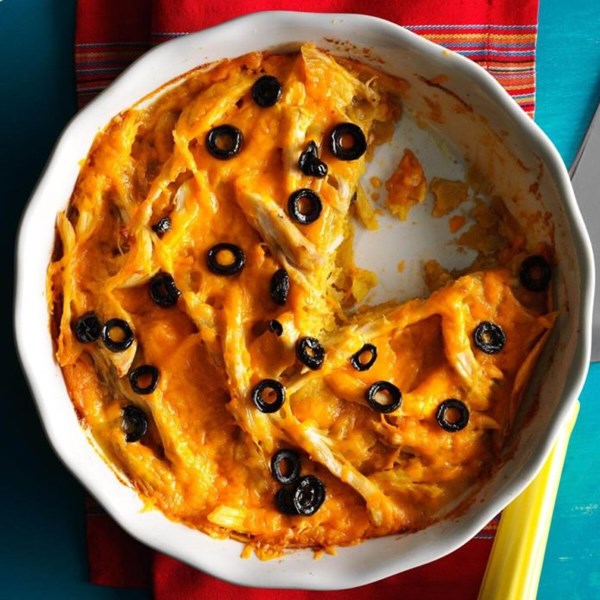 Chicken & cheese tortilla pie