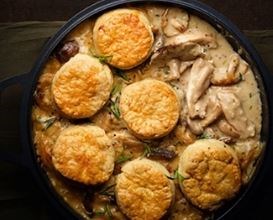 Chicken & mushroom cobbler
