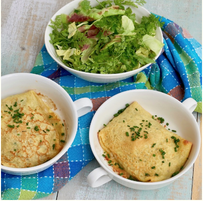 Chicken & mushroom crêpes