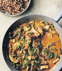 Chicken & mushroom Stroganoff with wild rice