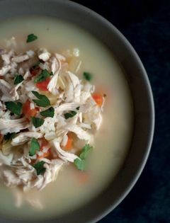 Chicken & rice soup with egg & lemon (Pileshko i oriz supa so jatse i limon)