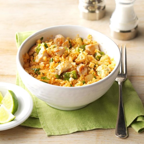 Chicken & Spanish cauliflower “rice”