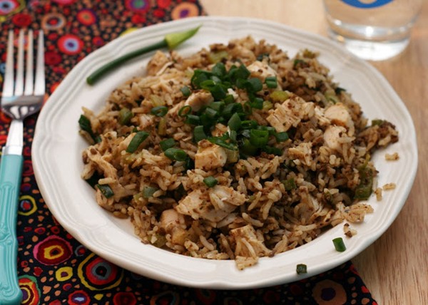 Chicken & spring onion dirty rice