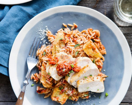 Chicken & sun-dried tomato orzo