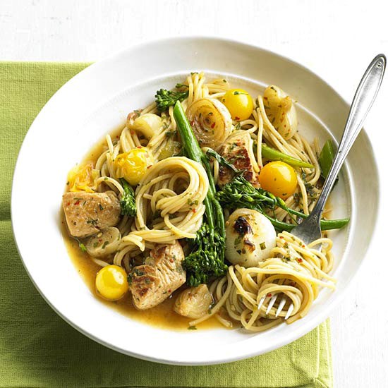 Chicken & vegetable spaghetti
