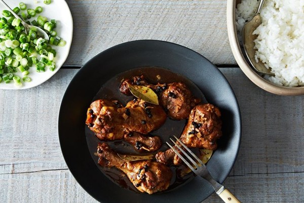 Chicken adobo with rice