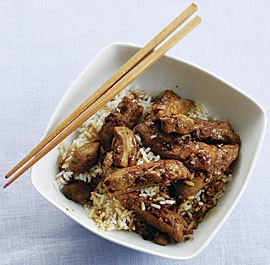 Chicken adobo with rice