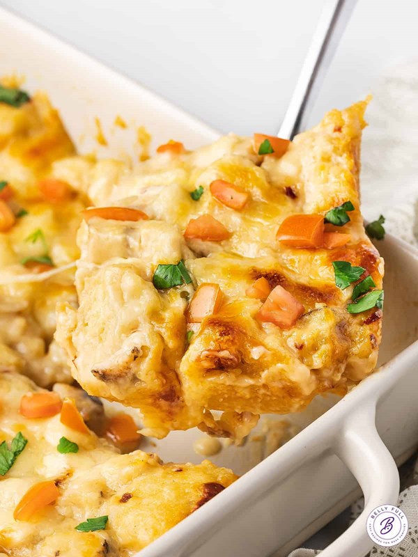 Chicken Alfredo bubble pizza 