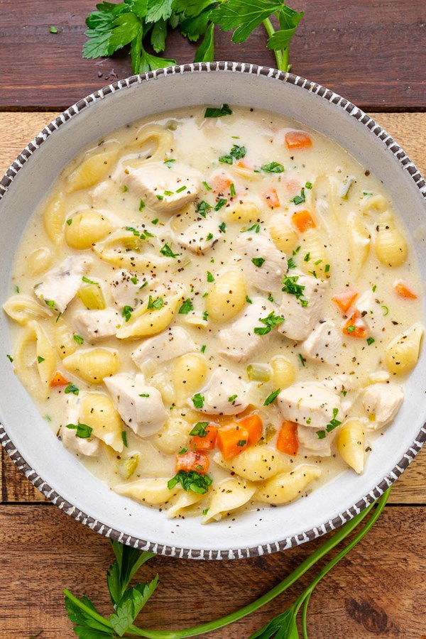 Chicken Alfredo soup