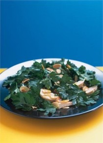 Chicken, almond and parsley salad