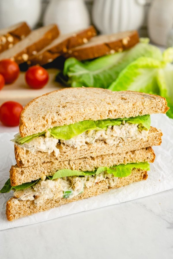 Chicken-almond salad sandwiches