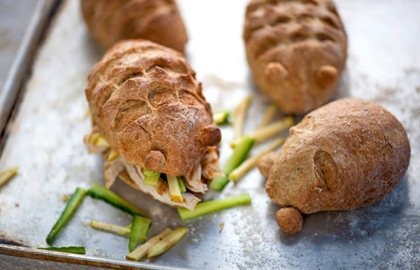 Chicken and apple hedgehog rolls
