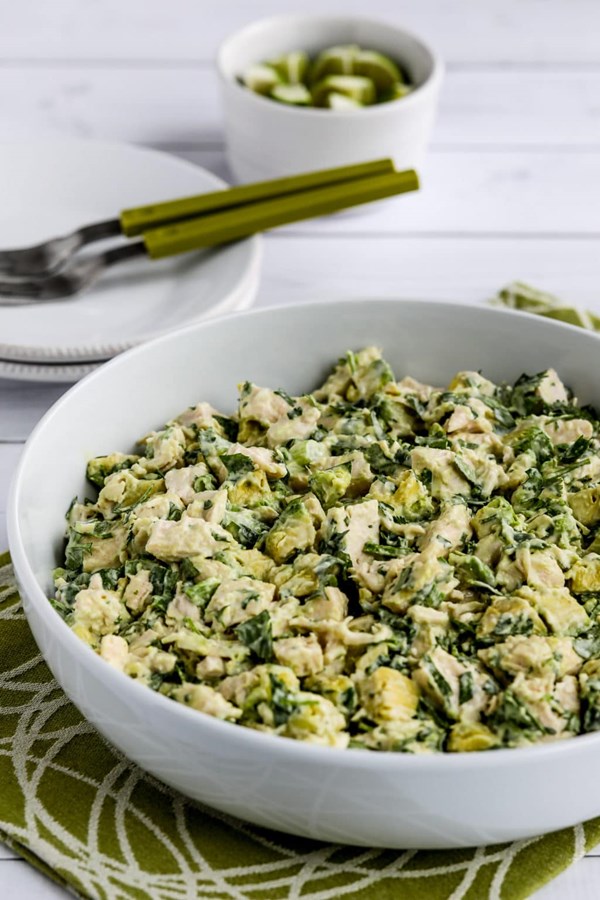 Chicken and avocado salad with lime and cilantro