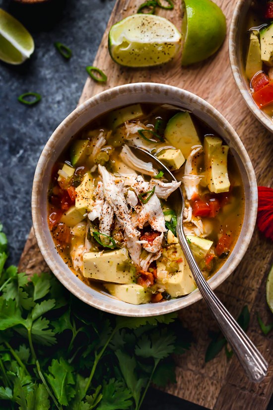 Chicken and avocado soup