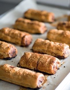 Chicken and bacon sausage rolls