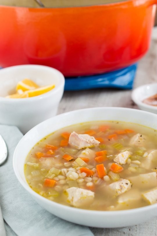 Chicken and barley soup