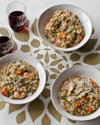 Chicken and barley stew with dill and lemon