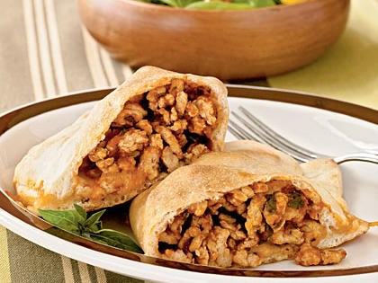 Chicken and basil calzones