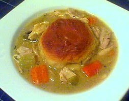 Chicken and biscuits, chicken pot pie, and chicken and dumplings