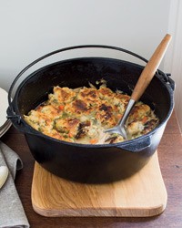Chicken and biscuits in a pot