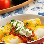 Chicken and black bean burritos