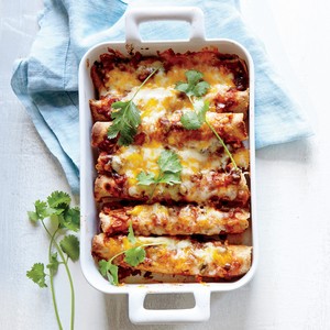 Chicken and black bean enchiladas