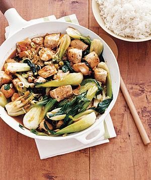 Chicken and bok choy stir-fry