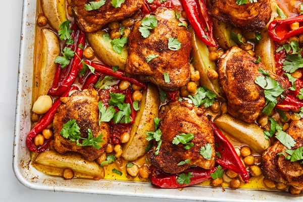 Chicken and chickpea tray bake