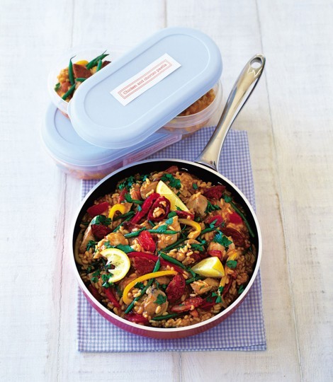 Chicken and chorizo paella