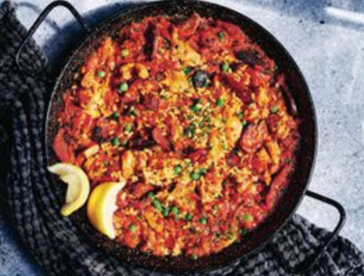 Chicken and chorizo paella