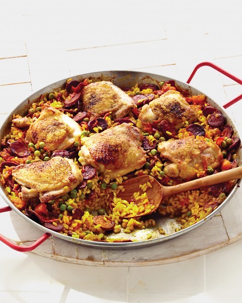 Chicken and chorizo paella