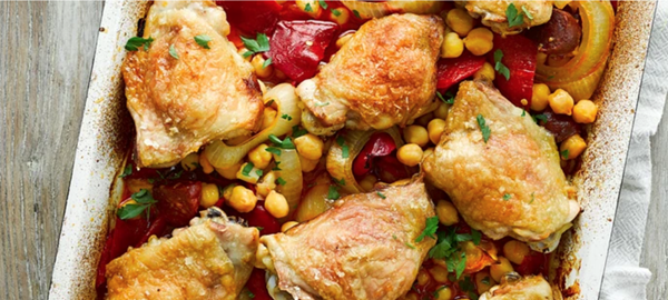Chicken and chorizo traybake