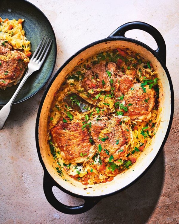 Chicken and choucroute garnie 