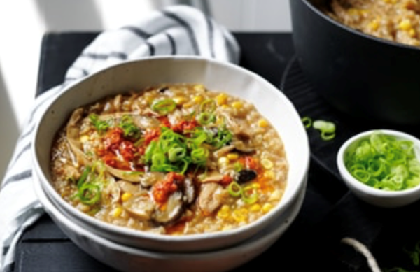 Chicken and corn congee