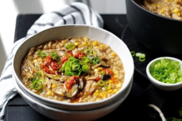 Chicken and corn congee