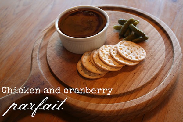 Chicken and cranberry parfait