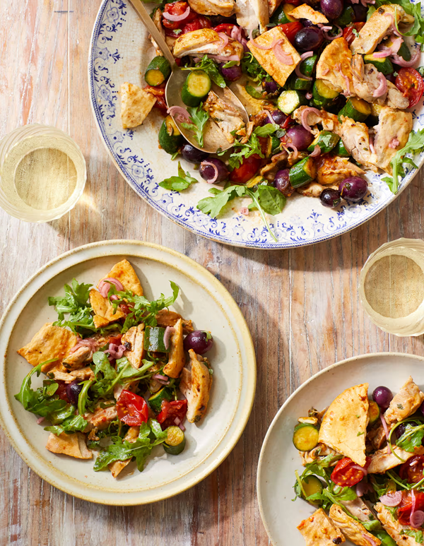 Chicken and grape fattoush