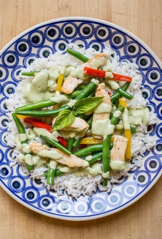 Chicken and green bean stir-fry