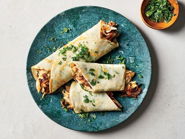 Chicken and herb crêpes