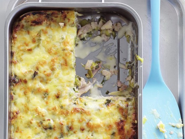 Chicken and leek lasagne