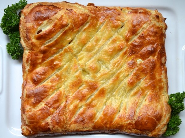 Chicken and leek pie