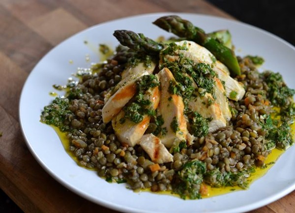 Chicken and lentil salad