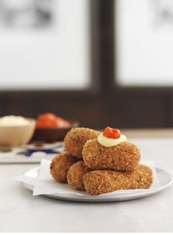 Chicken and mushroom croquettes
