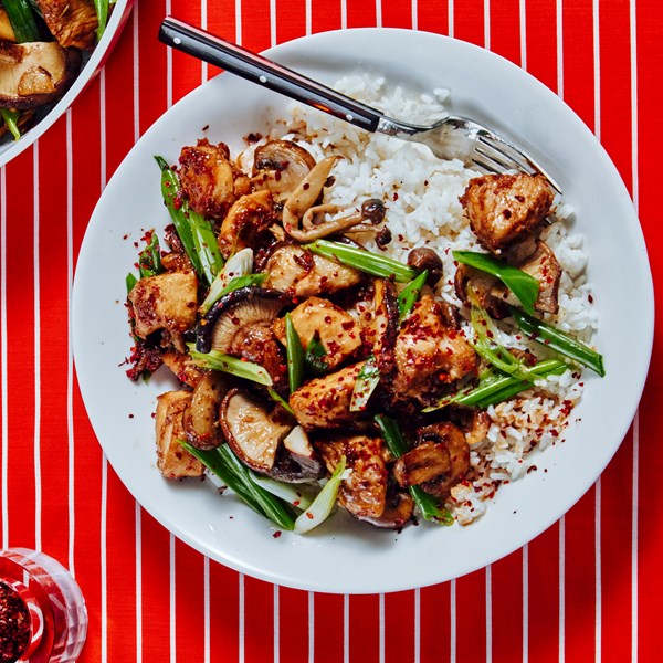 Chicken and mushroom stir-fry